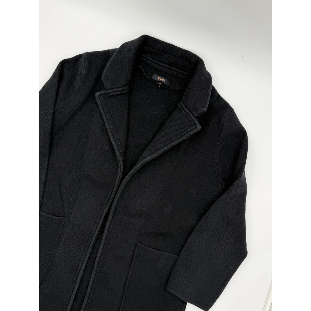 Quince Wool Blend Black Blazer Cardigan Style